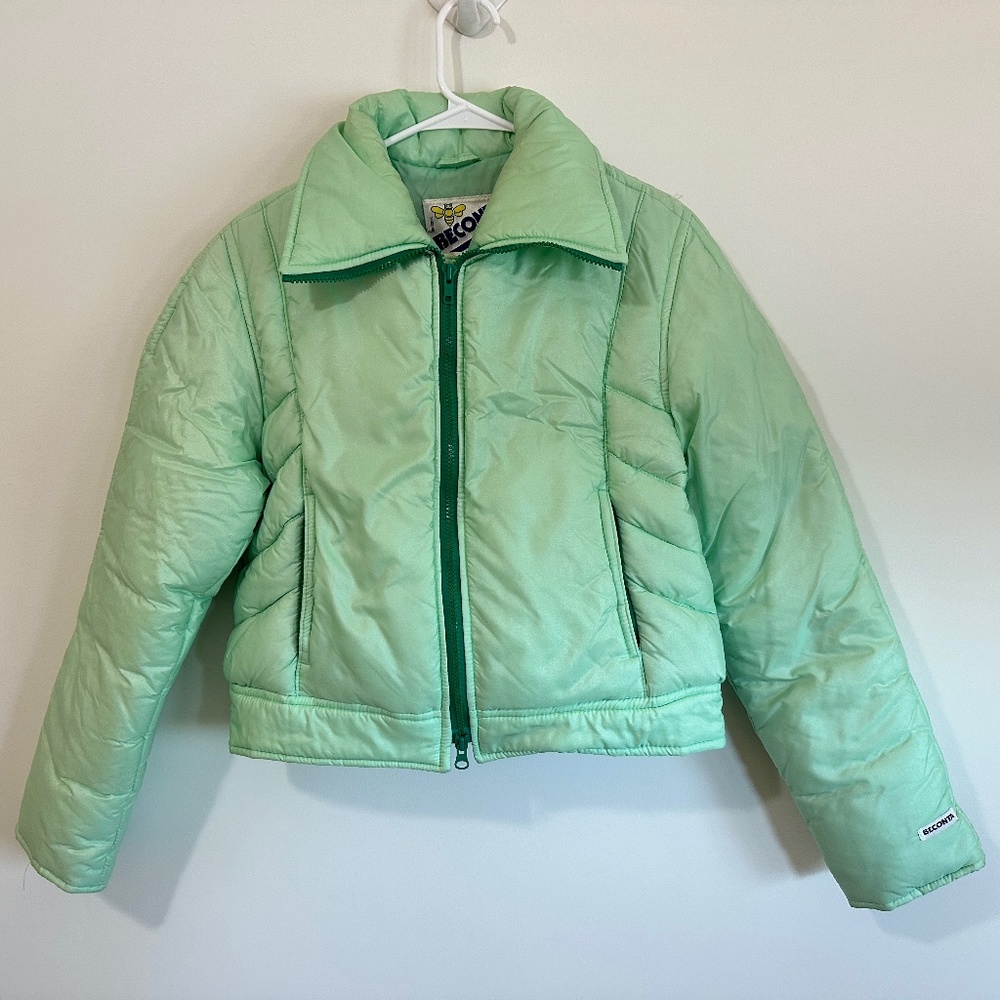 Vintage Green Puffer Jacket Size XS